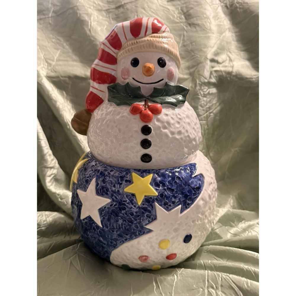 Vintage Epoch by‎ Noritake Mr.Snowman 12 inch Ceramic Cookie Jar